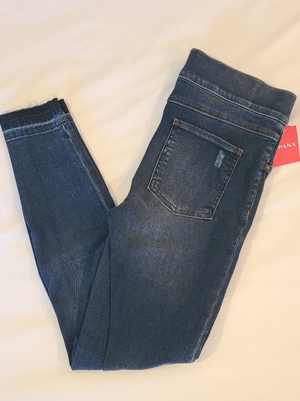 SPANX Distressed Skinny Jeans Denim Leggings Medium Wash NWT Size S/P